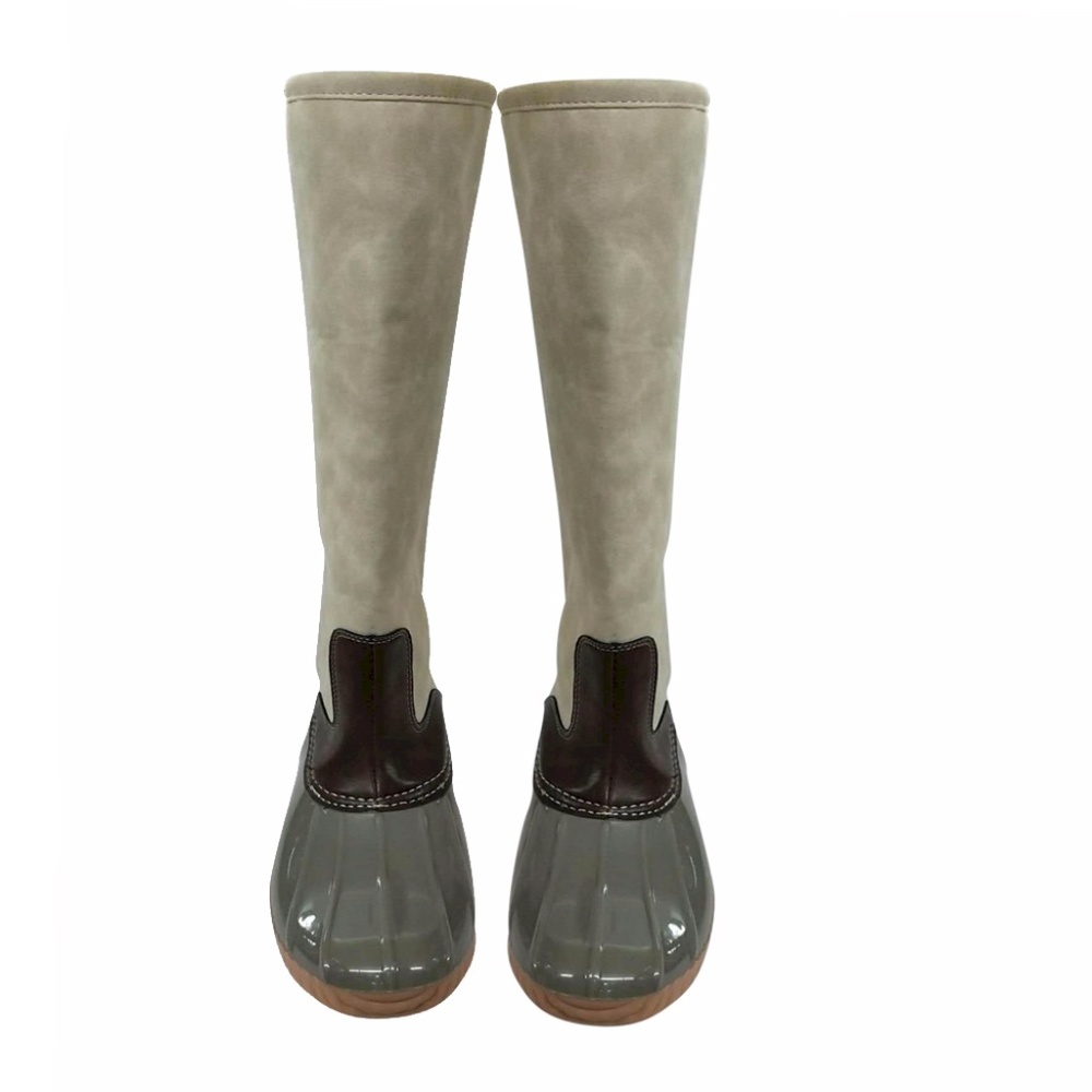 Ladies Zip Back Tall Duck Boots Gray Brand New
